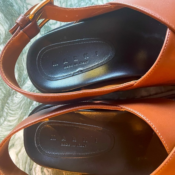 COPY - MARNI - brown leather Fussbett sandals - Size 39 - 26cm - Picture 3 of 4